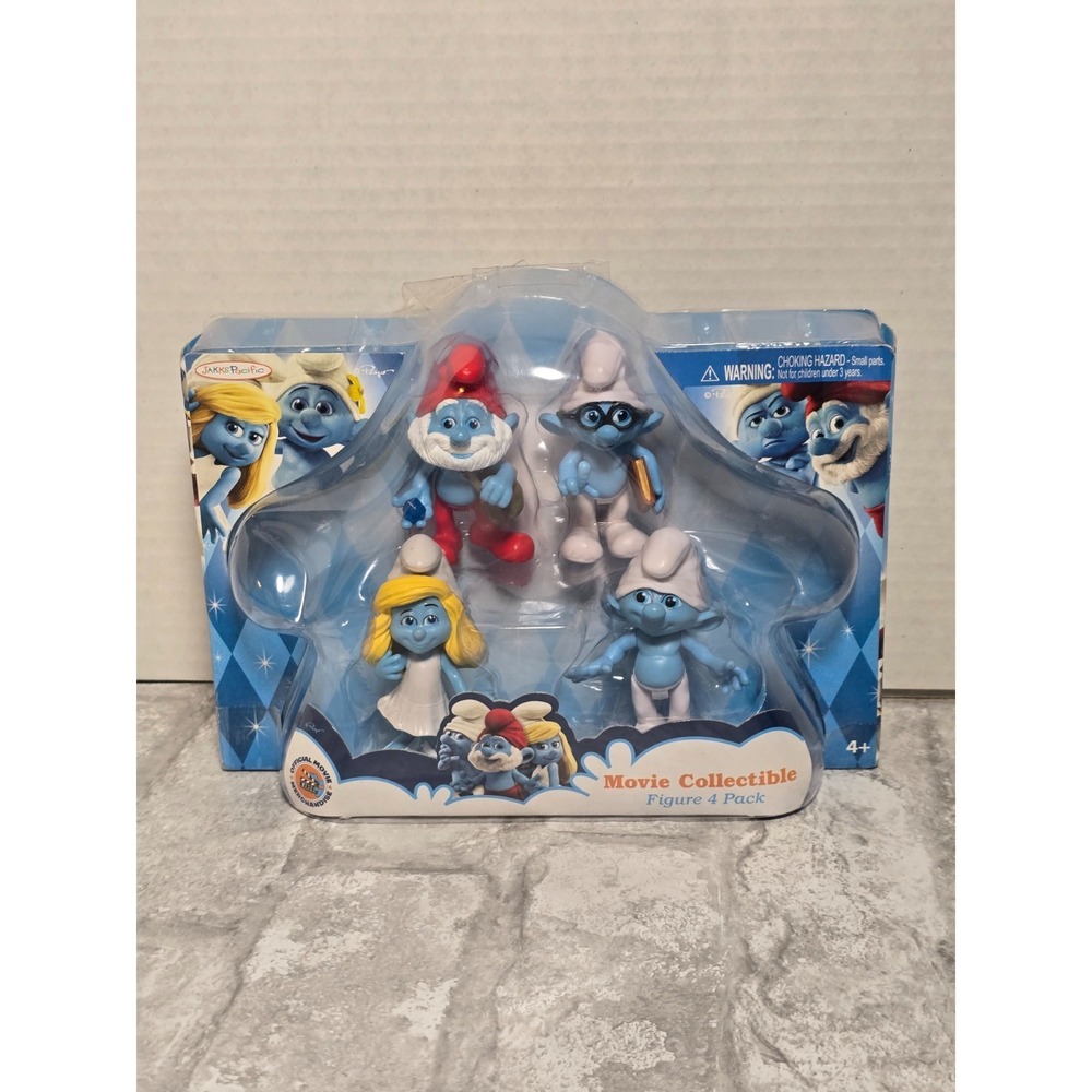 Smurfs Movie Clumsy‎ Smurfette Papa Brainy Collectibles 4 Figure Pack